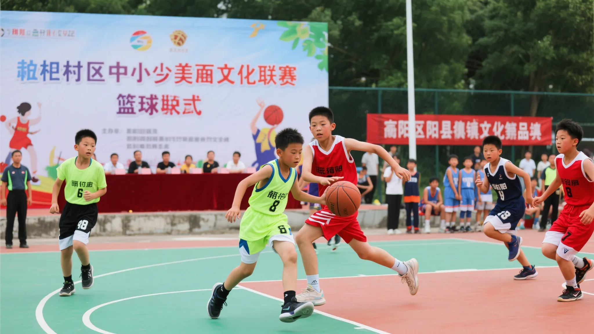 阜阳阜南：朱寨镇第三届中小学生篮球联赛火热开赛