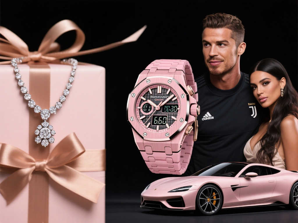 C罗豪掷71万!乔治娜30岁生日获赠粉色奢华电子表 C罗豪掷71万!乔治娜30岁生日获赠粉色奢华电子表